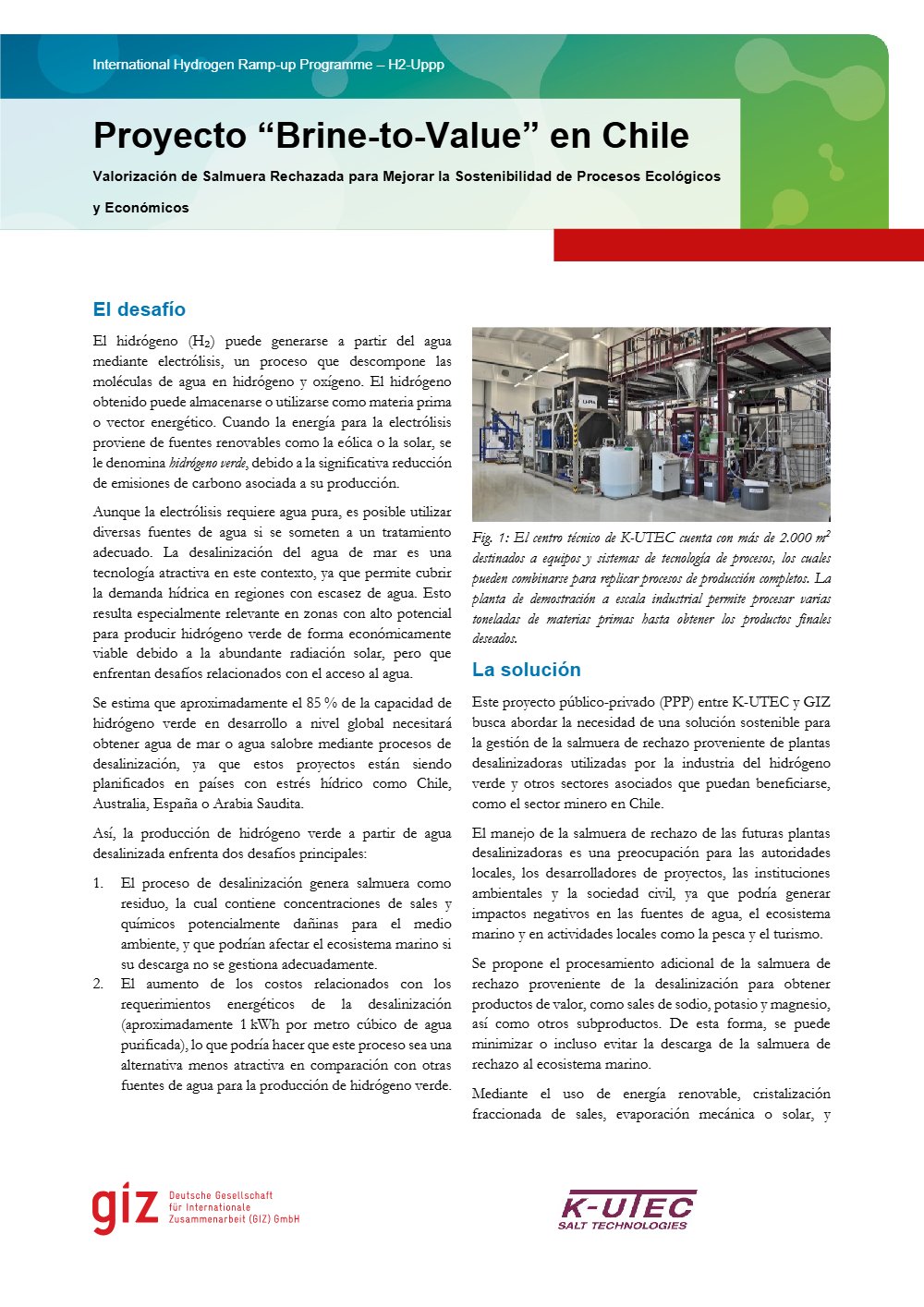 Portada: Ficha técnica H2Uppp: Proyecto Brine-to-Value en Chile (español)